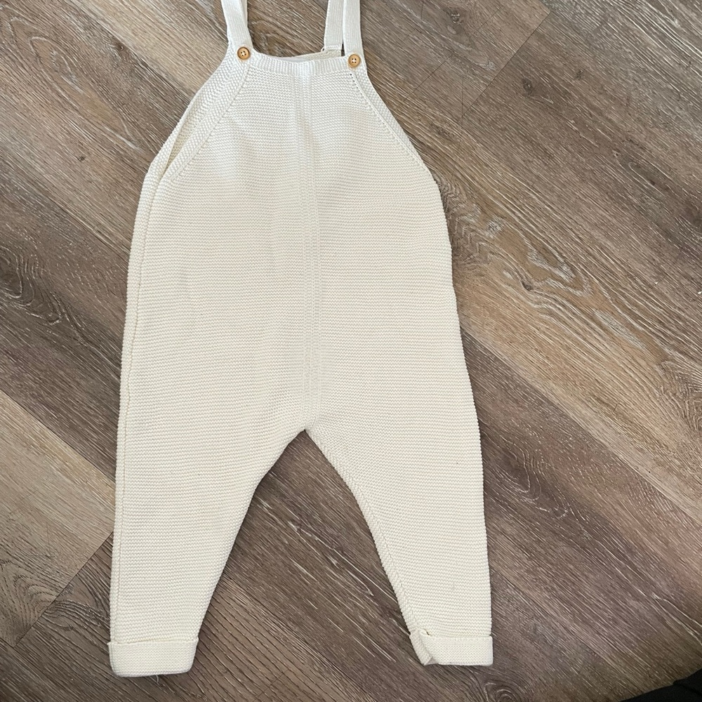 Zara Cream Knit Kids Overalls